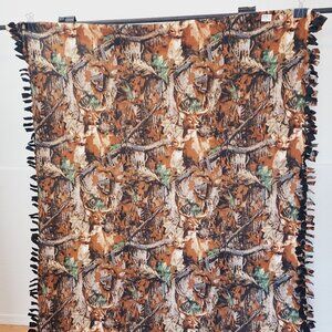 Real Tree Double-sided 100% Fleece Throw Blanket #56 (49.5in X 75.5in)